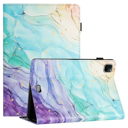 For iPad Pro 11 (2024) Case Pattern Printing Support Stand Card Holder Leather Tablet Cover