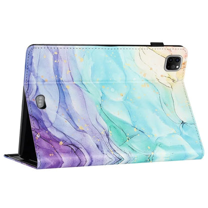 For iPad Pro 11 (2024) Case Pattern Printing Support Stand Card Holder Leather Tablet Cover
