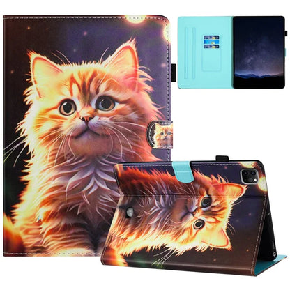 For iPad Pro 11 (2024) Case Pattern Printing Support Stand Card Holder Leather Tablet Cover
