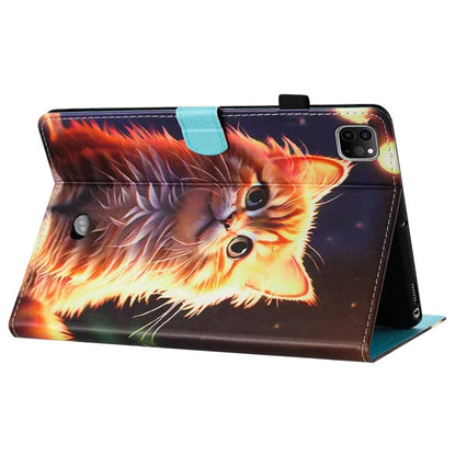 For iPad Pro 11 (2024) Case Pattern Printing Support Stand Card Holder Leather Tablet Cover