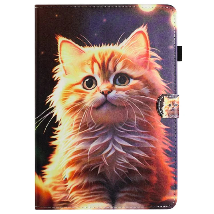 For iPad Pro 11 (2024) Case Pattern Printing Support Stand Card Holder Leather Tablet Cover