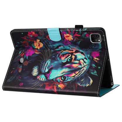 For iPad Pro 11 (2024) Case Pattern Printing Support Stand Card Holder Leather Tablet Cover