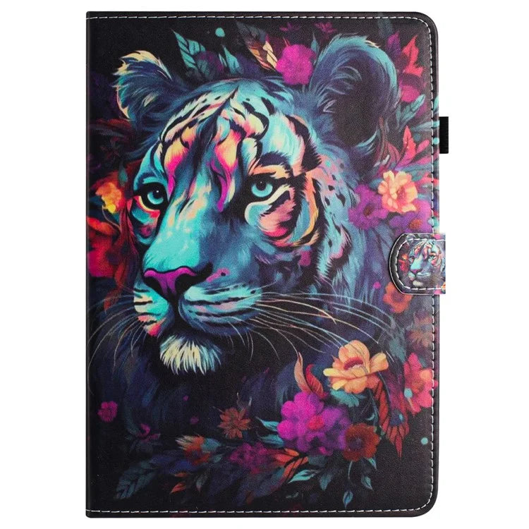 For iPad Pro 11 (2024) Case Pattern Printing Support Stand Card Holder Leather Tablet Cover