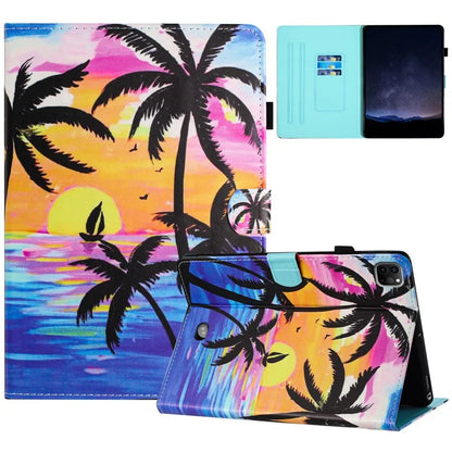 For iPad Pro 11 (2024) Case Pattern Printing Support Stand Card Holder Leather Tablet Cover