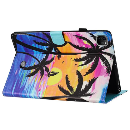 For iPad Pro 11 (2024) Case Pattern Printing Support Stand Card Holder Leather Tablet Cover