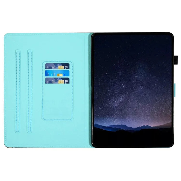 For iPad Pro 11 (2024) Case Pattern Printing Support Stand Card Holder Leather Tablet Cover