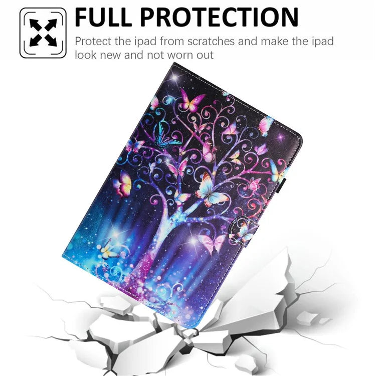 For iPad Pro 11 (2024) Case Pattern Printing Support Stand Card Holder Leather Tablet Cover