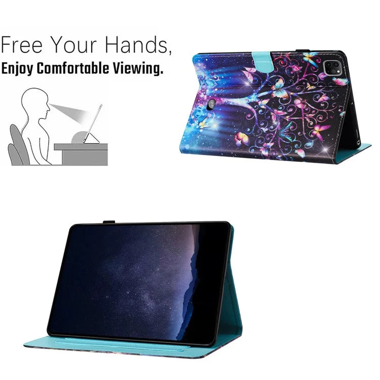 For iPad Pro 11 (2024) Case Pattern Printing Support Stand Card Holder Leather Tablet Cover