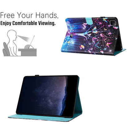 For iPad Pro 11 (2024) Case Pattern Printing Support Stand Card Holder Leather Tablet Cover