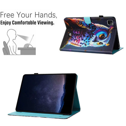 For iPad Pro 11 (2024) Case Pattern Printing Support Stand Card Holder Leather Tablet Cover