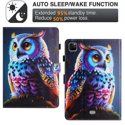 For iPad Pro 11 (2024) Case Pattern Printing Support Stand Card Holder Leather Tablet Cover