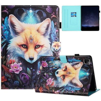 For iPad Pro 11 (2024) Case Pattern Printing Support Stand Card Holder Leather Tablet Cover