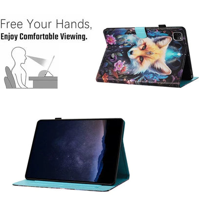 For iPad Pro 11 (2024) Case Pattern Printing Support Stand Card Holder Leather Tablet Cover