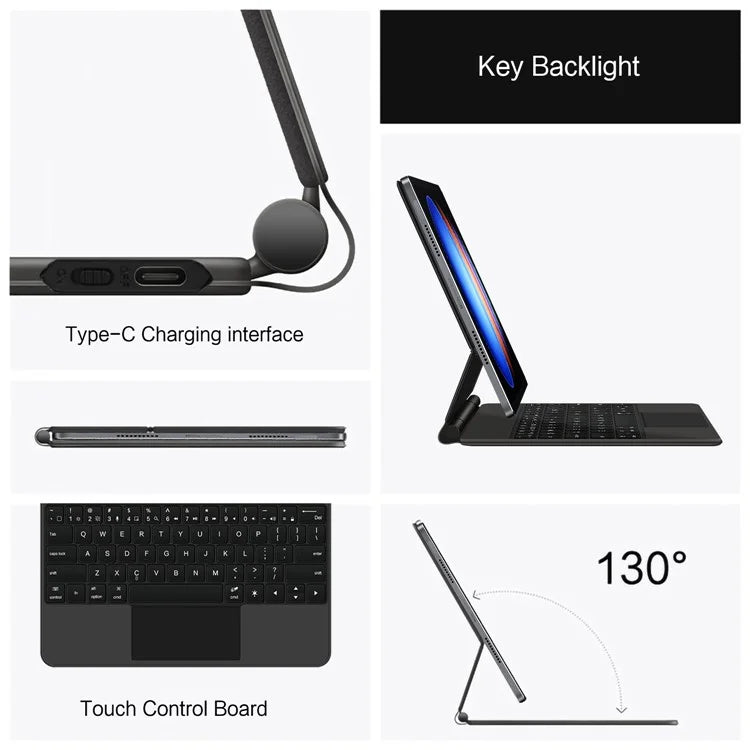 For Xiaomi Pad 6S Pro 12.4 Bluetooth Keyboard with Touchpad Integrated Keyboard Case