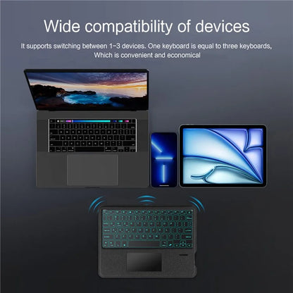 For iPad Air 11 (2024) (M2) Case Leather Tablet Cover with Backlight Bluetooth Keyboard