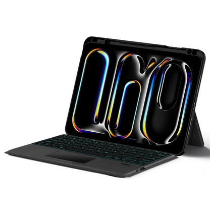 For iPad Pro 11 (2024) (M4) Leather Case with Backlight Detachable Bluetooth 3.0 Keyboard