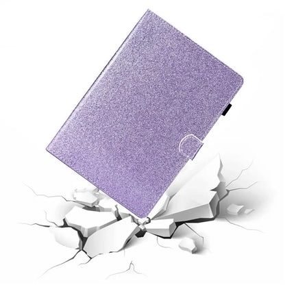 For iPad Pro 11 (2024) Case Card Slot Stand Glittery PU Leather Tablet Cover