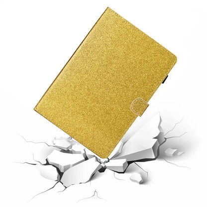 For iPad Pro 11 (2024) Case Card Slot Stand Glittery PU Leather Tablet Cover