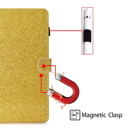 For iPad Pro 11 (2024) Case Card Slot Stand Glittery PU Leather Tablet Cover