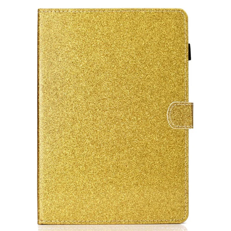 For iPad Pro 11 (2024) Case Card Slot Stand Glittery PU Leather Tablet Cover