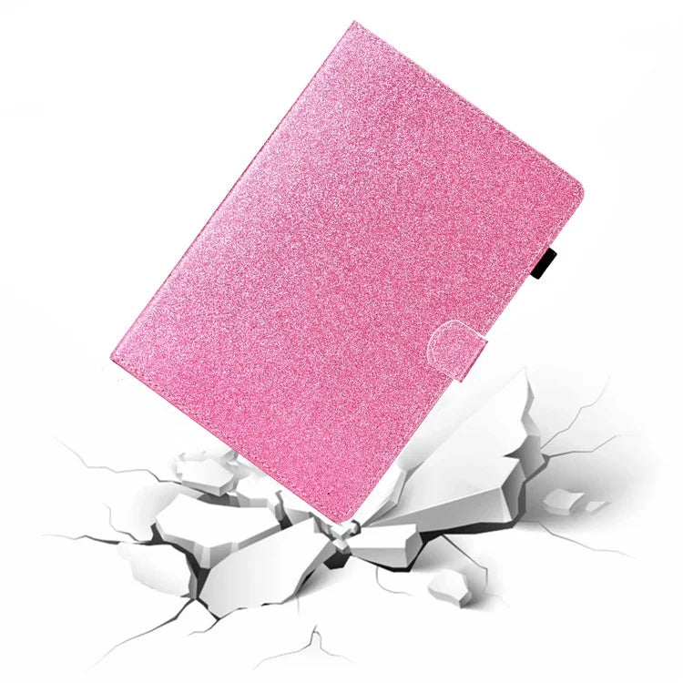 For iPad Pro 11 (2024) Case Card Slot Stand Glittery PU Leather Tablet Cover