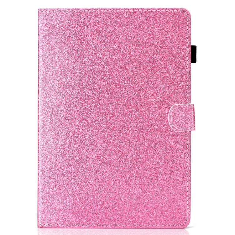 For iPad Pro 11 (2024) Case Card Slot Stand Glittery PU Leather Tablet Cover
