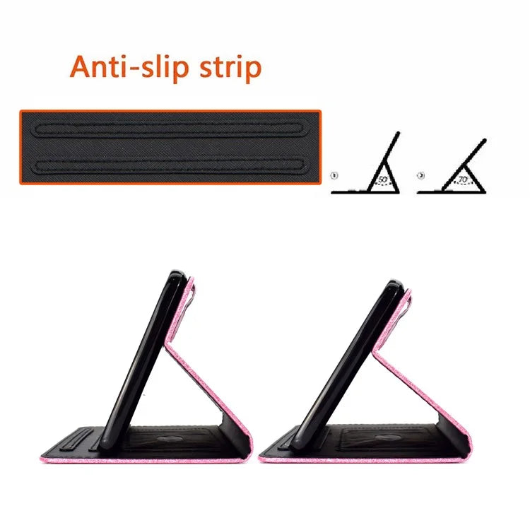 For iPad Pro 11 (2024) Case Card Slot Stand Glittery PU Leather Tablet Cover