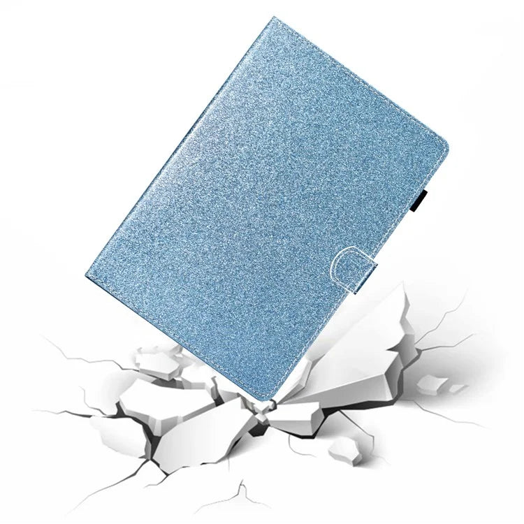 For iPad Pro 11 (2024) Case Card Slot Stand Glittery PU Leather Tablet Cover