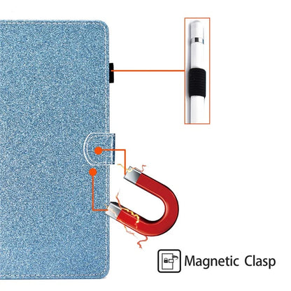 For iPad Pro 11 (2024) Case Card Slot Stand Glittery PU Leather Tablet Cover