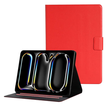 For iPad Pro 11 (2024) Case Shockproof Protective PU Leather Tablet Cover with Card Holder