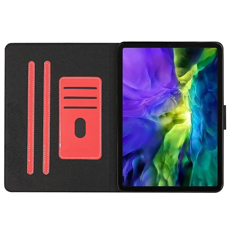 For iPad Pro 11 (2024) Case Shockproof Protective PU Leather Tablet Cover with Card Holder
