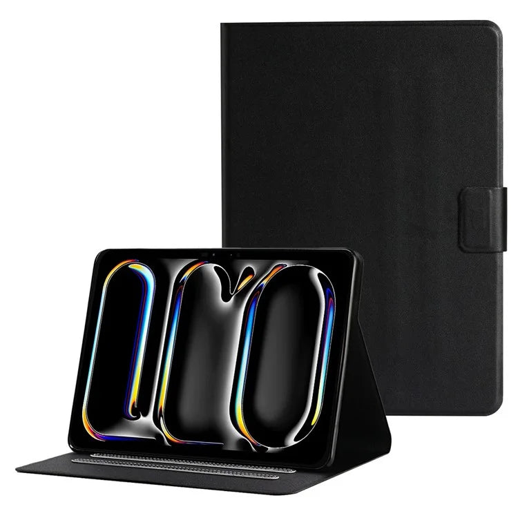 For iPad Pro 11 (2024) Case Shockproof Protective PU Leather Tablet Cover with Card Holder