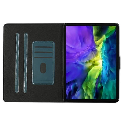 For iPad Pro 11 (2024) Case Shockproof Protective PU Leather Tablet Cover with Card Holderish Green