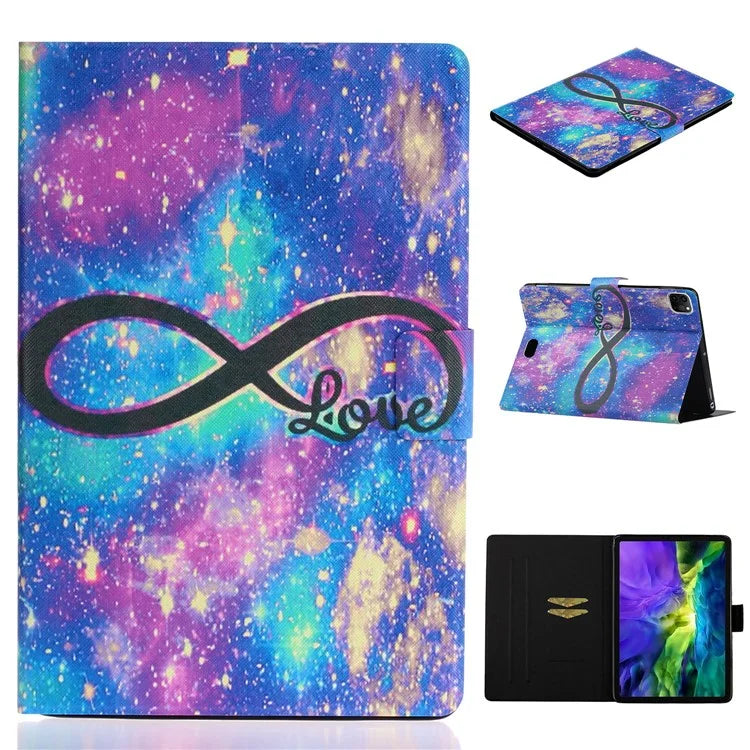 For iPad Pro 11 (2024) Case PU Leather Pattern Printed Card Holder Tablet Cover