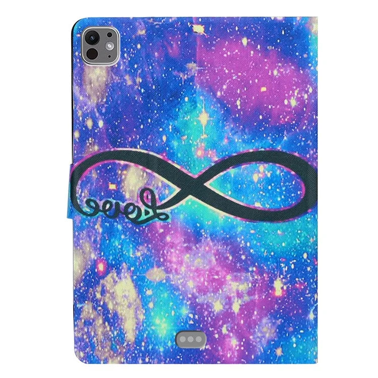For iPad Pro 11 (2024) Case PU Leather Pattern Printed Card Holder Tablet Cover