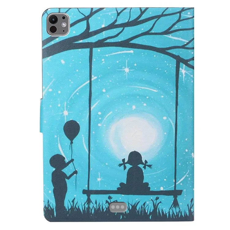 For iPad Pro 11 (2024) Case PU Leather Pattern Printed Card Holder Tablet Cover
