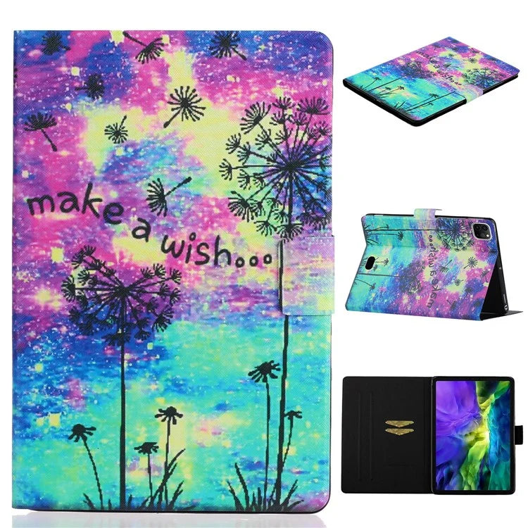 For iPad Pro 11 (2024) Case PU Leather Pattern Printed Card Holder Tablet Cover