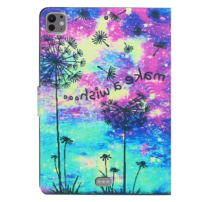 For iPad Pro 11 (2024) Case PU Leather Pattern Printed Card Holder Tablet Cover