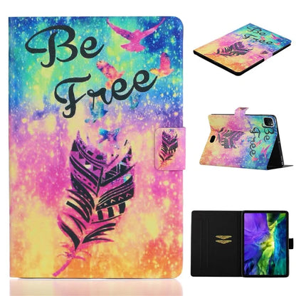For iPad Pro 11 (2024) Case PU Leather Pattern Printed Card Holder Tablet Cover