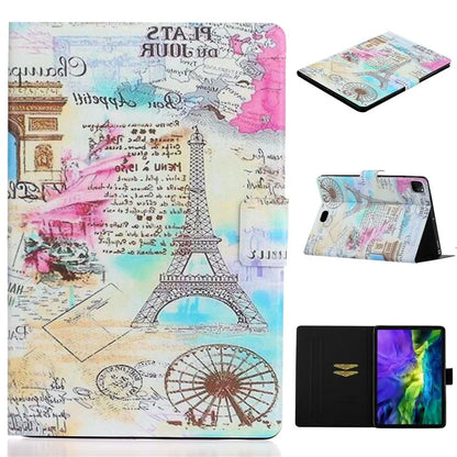 For iPad Pro 11 (2024) Case PU Leather Pattern Printed Card Holder Tablet Cover