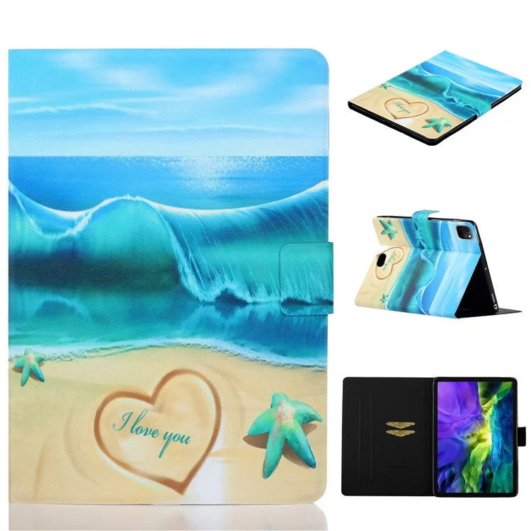 For iPad Pro 11 (2024) Case Pattern Leather Tablet Cover with Card Holder