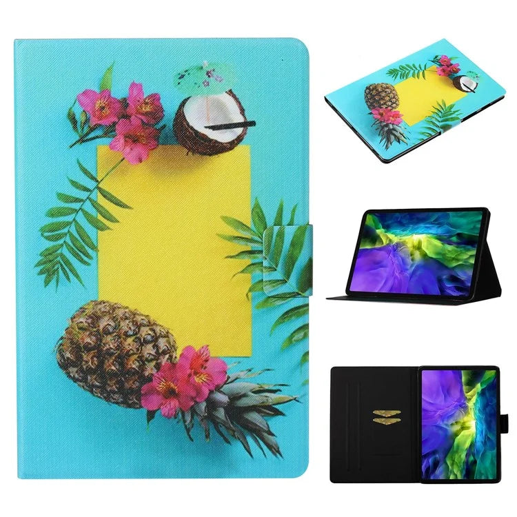 For iPad Pro 11 (2024) Case Pattern Leather Folio Stand Tablet Cover with Card Holder