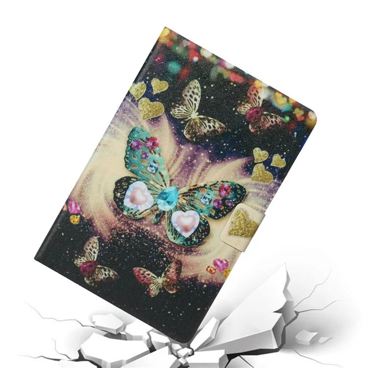 For iPad Pro 11 (2024) Case Pattern Leather Folio Stand Tablet Cover with Card Holder