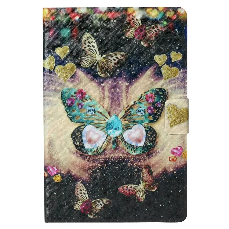 For iPad Pro 11 (2024) Case Pattern Leather Folio Stand Tablet Cover with Card Holder