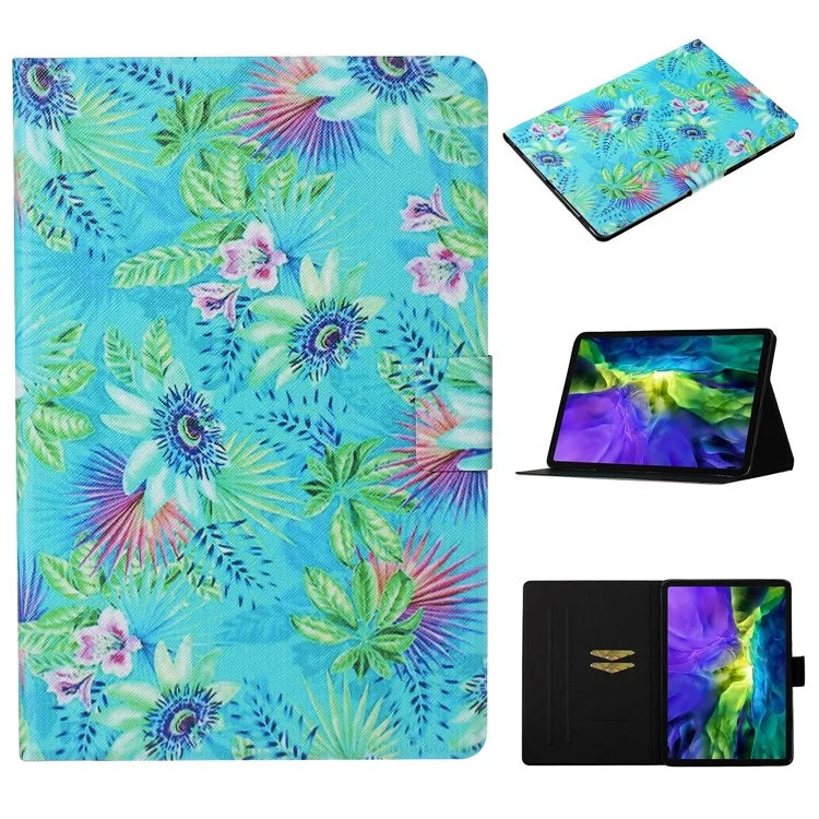 For iPad Pro 11 (2024) Case Pattern Leather Folio Stand Tablet Cover with Card Holder