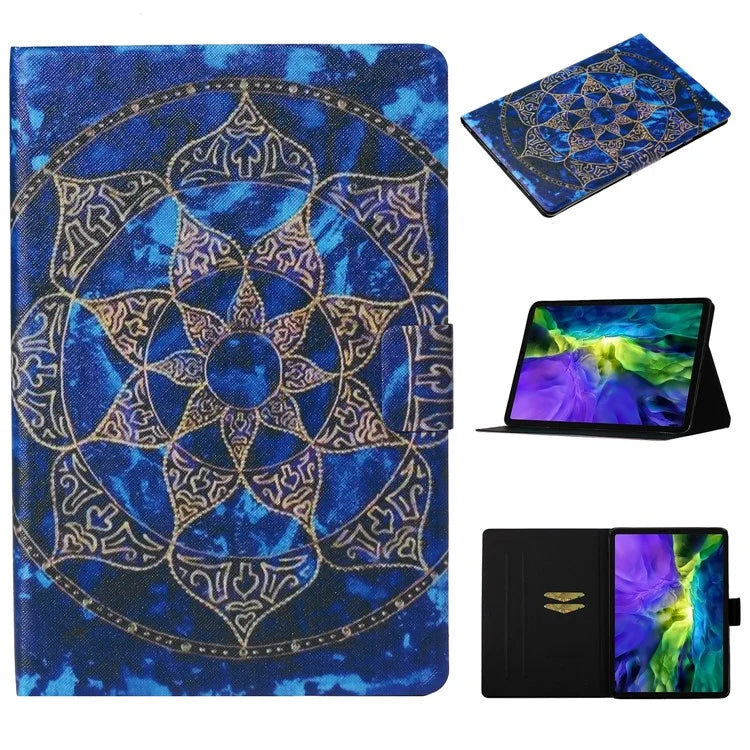 For iPad Pro 11 (2024) Case Pattern Leather Folio Stand Tablet Cover with Card Holder