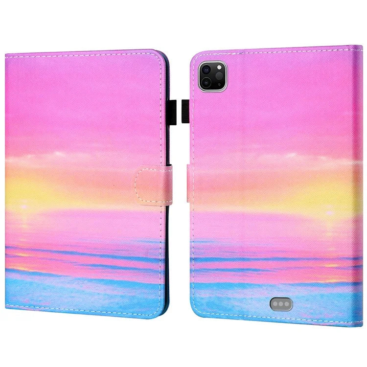 For iPad Pro 11 (2024) Shockproof Case Pattern Print Leather Tablet Cover with Card Holder