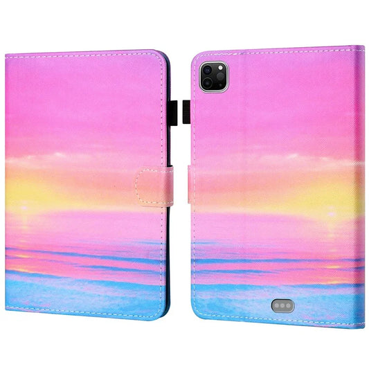 For iPad Pro 11 (2024) Shockproof Case Pattern Print Leather Tablet Cover with Card Holder