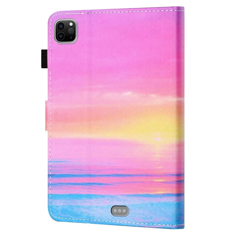 For iPad Pro 11 (2024) Shockproof Case Pattern Print Leather Tablet Cover with Card Holder