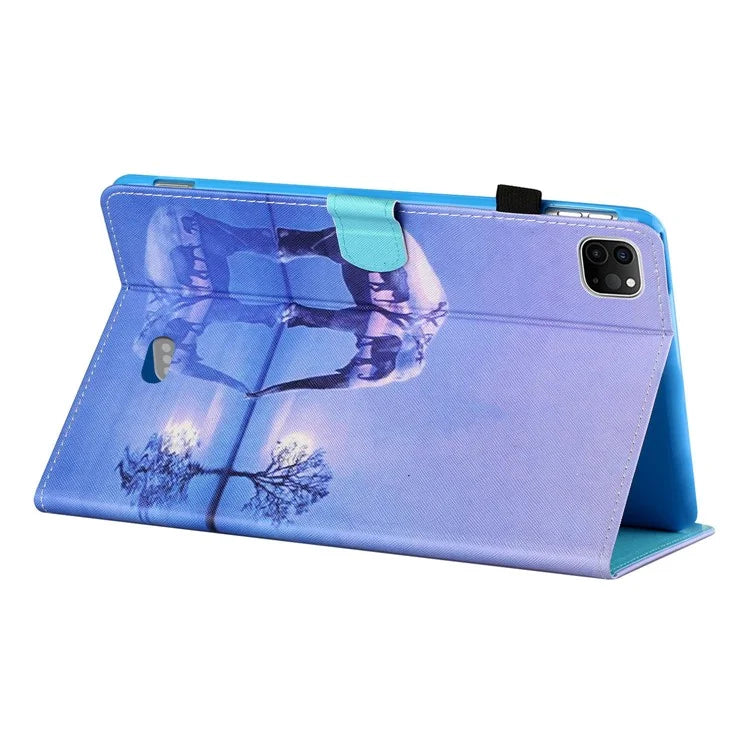 For iPad Pro 11 (2024) Shockproof Case Pattern Print Leather Tablet Cover with Card Holder